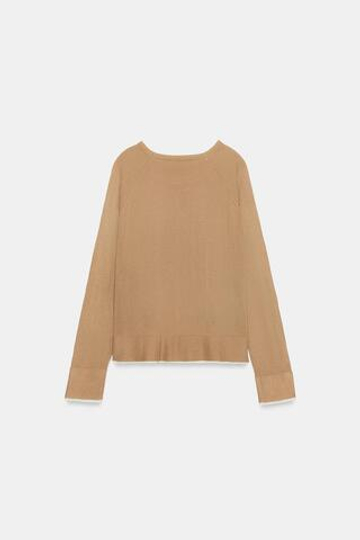 ZARA ТРИКОТАЖНЫЙ ДЖЕМПЕР, РЫЖЕВАТО-КОРИЧНЕВЫЙ