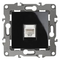 Розетка ЭРА Серия 12 12-3107-06 информационная RJ45 IP20 чёрный | Эра 12