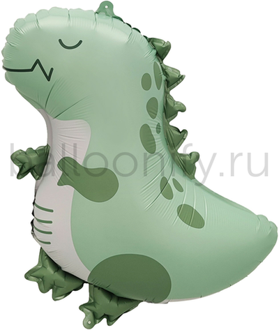 Шар (23''/58 см) Фигура, Динозаврик, Зеленый, Сатин, 1 шт.