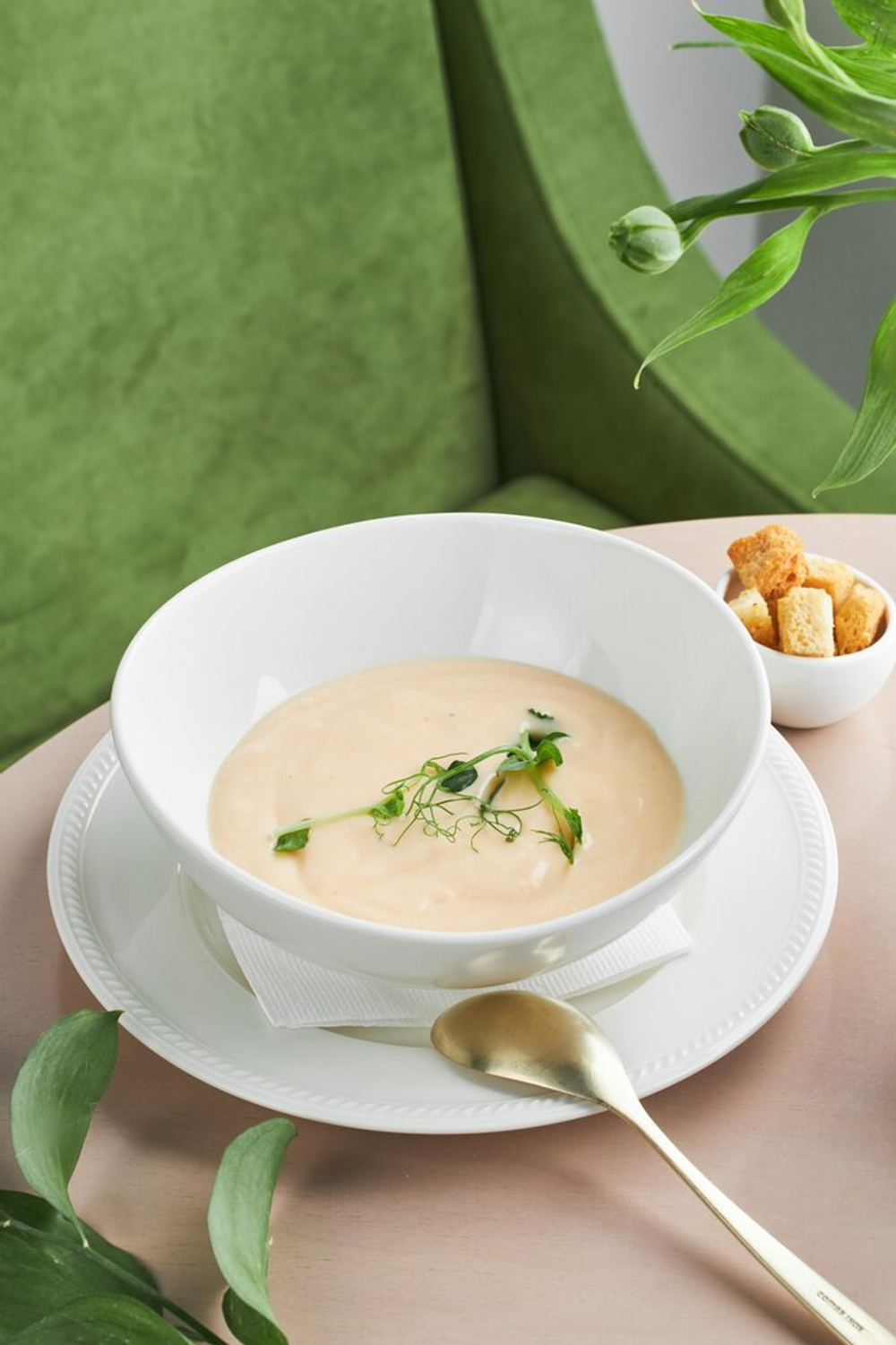 Сырный суп - пюре с крутонами 300г.