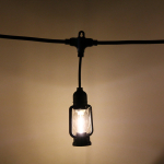 Гирлянда для улицы «Фонарики» 5 м 10 ламп LED (11.5*5.5 см) черн.пров, 1 реж.,IP-54 (220 V), Теплый белый (возможность соединения)