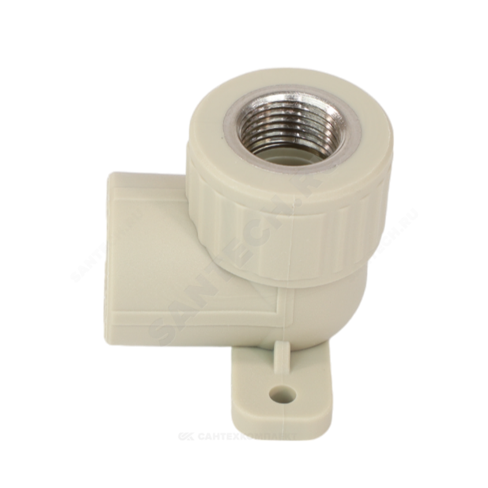 Угольник PP-R комбинированный серый Дн 25х1/2" ВР с креплением VALFEX 10120025Г