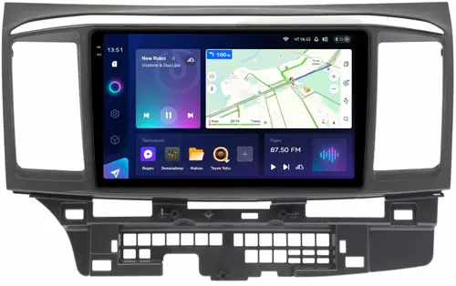 Магнитола для Mitsubishi Lancer X 2007-2016 (рамка 9) - Teyes CC3-2K на Android 10, Быстрая, 2K QLED, CarPlay, 4G SIM-слот