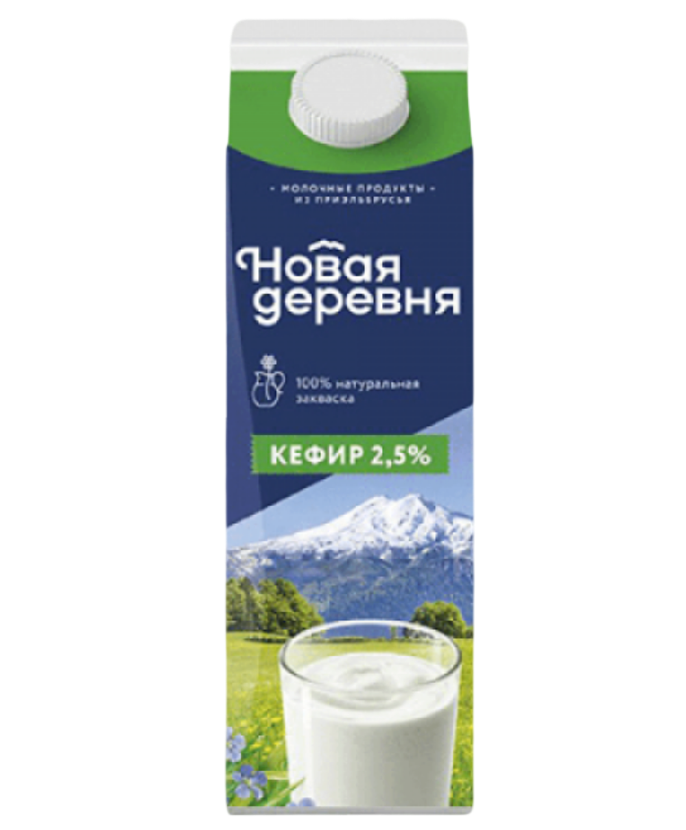 Кефир Новая деревня 2,5% п/пак 0,9л