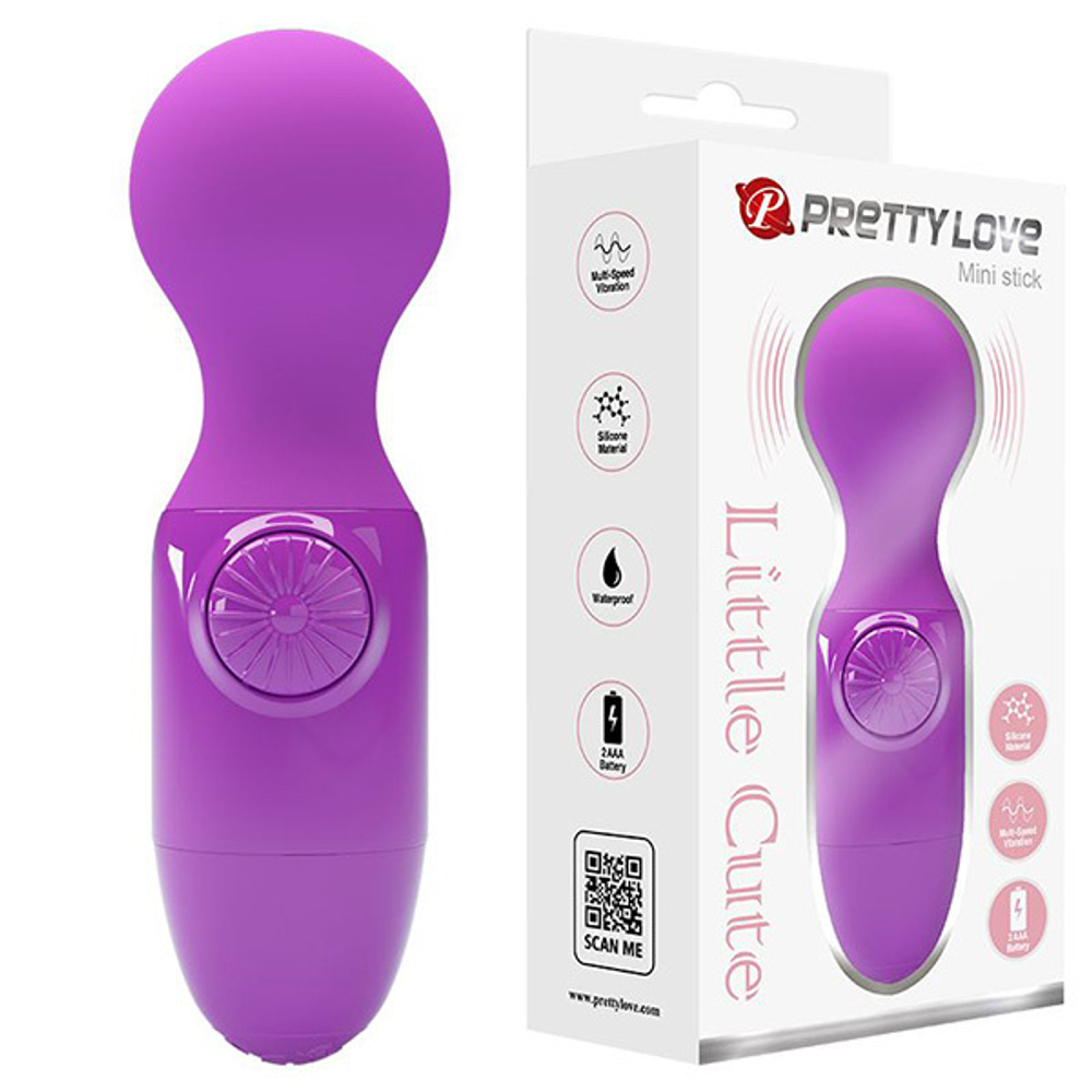Фиолетовый мини-вибратор с шаровидной головкой Pretty Love Mini Stick BI-014998-1