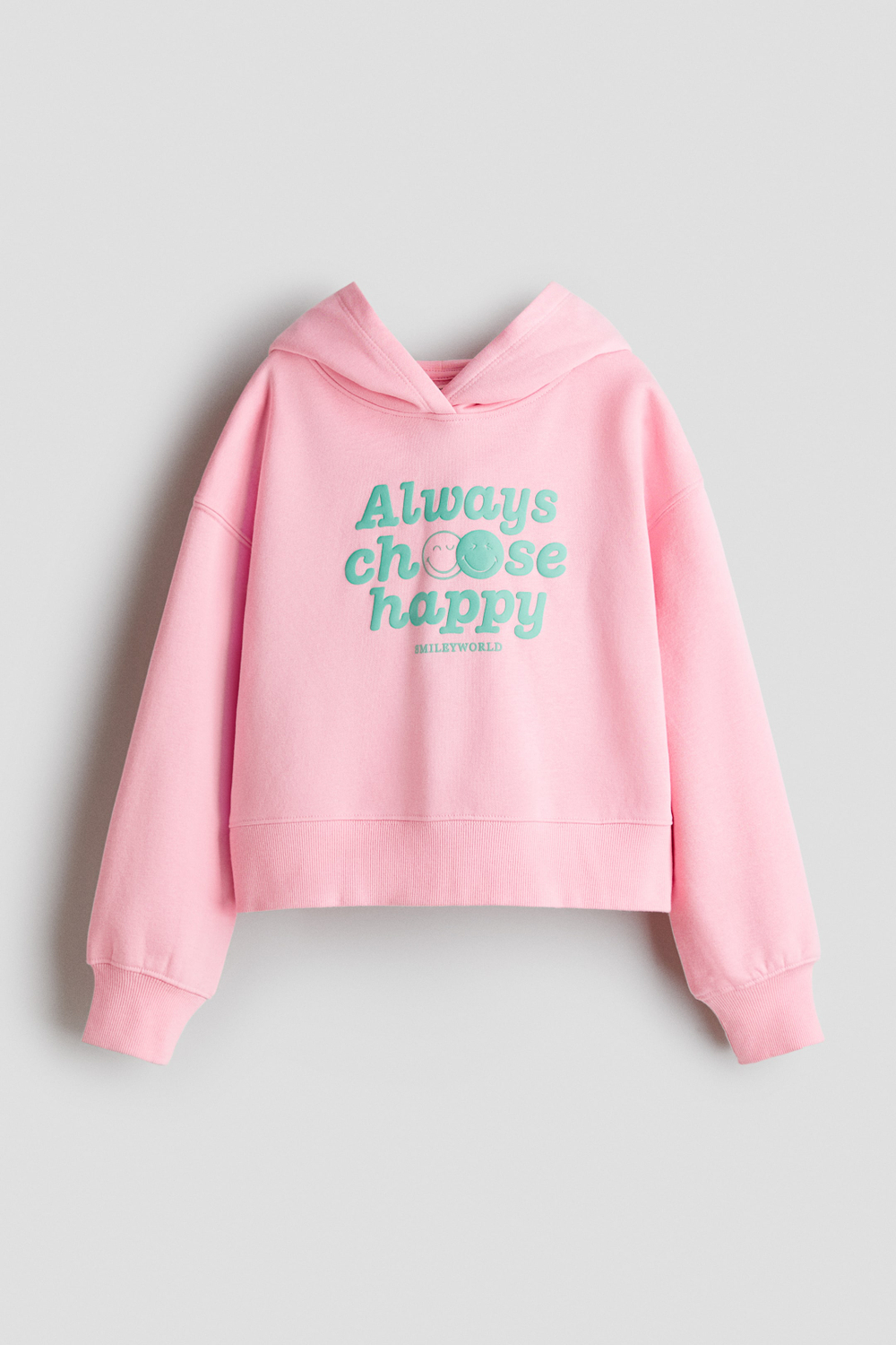 H&M Толстовка с капюшоном и принтом, розовый