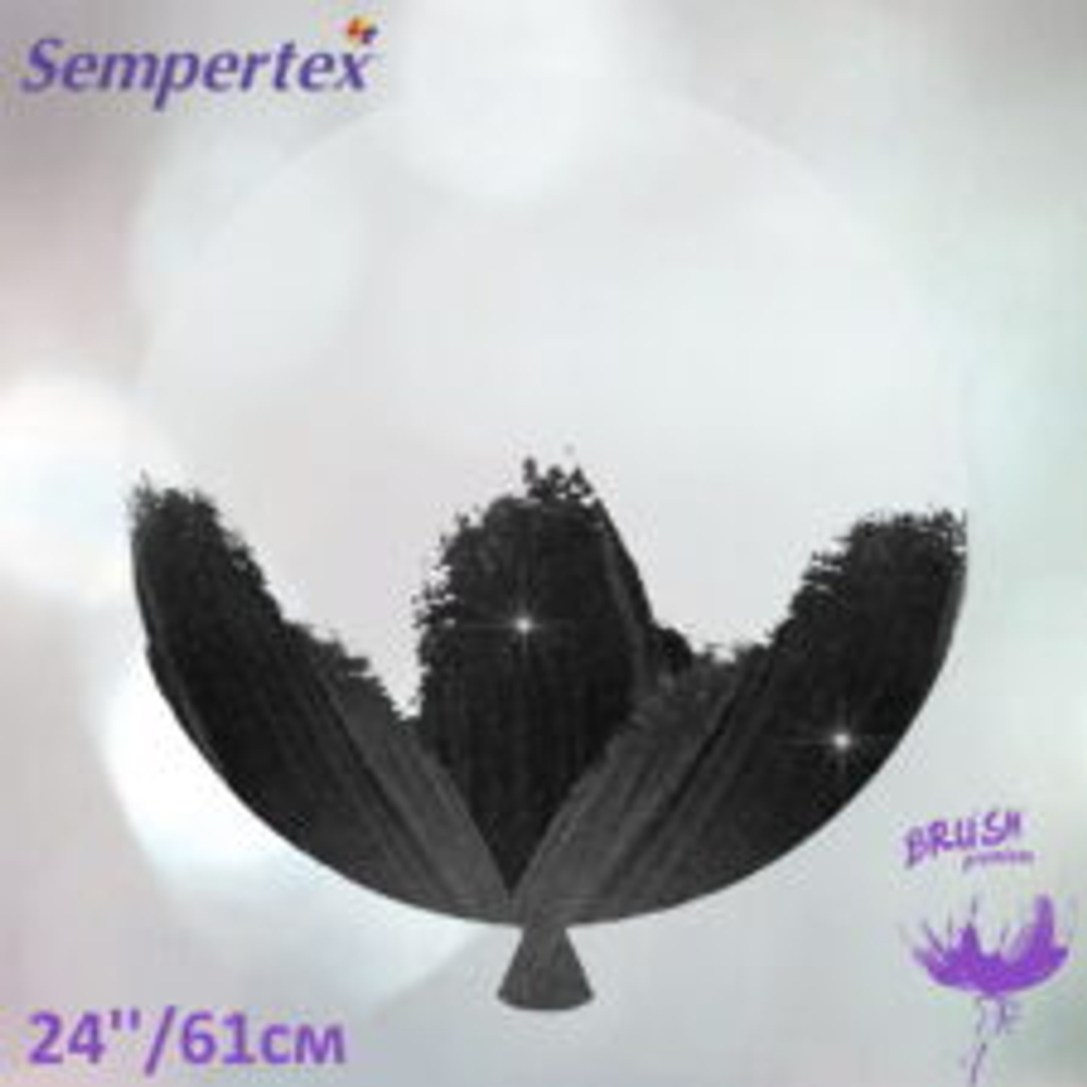 Браш 24" Прозрачный Черный 60 см.
