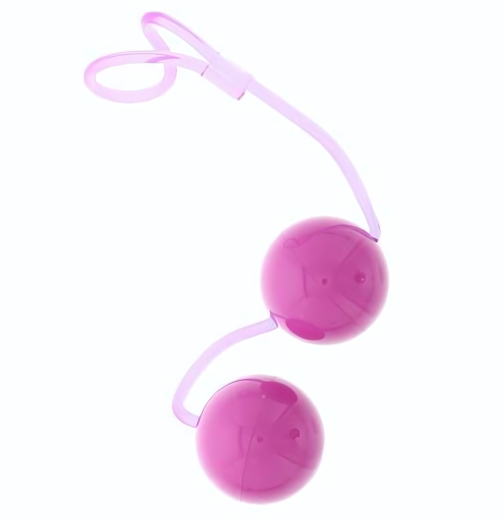 Фиолетовые вагинальные шарики на мягкой сцепке GOOD VIBES PERFECT BALLS (Цвет: фиолетовый)