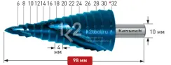 Ступенчатое сверло Ø 6-32 мм, Karnasch, арт. 20.1449