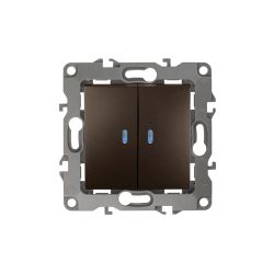Выключатель ЭРА Серия 12 12-1105-13 двойной с подсветкой 10АХ-250В IP20 Эра12 бронза | Эра 12
