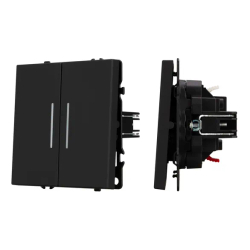 Механизм выключателя двухклавишный непроходной LED SWT-NOBE-MK02-SFPL-L-BK (230V, 10A) (Arlight, -) 054264