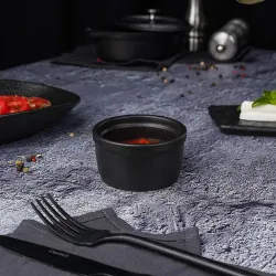 Соусник 110 мл d 7,7 см h4,1 см круглый фарфор Smooth Black Raw Stellar P.L. Proff Cuisine [12]