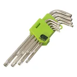 Набор ключей имбусовых Tamper-Torx , 9 шт: ТТ10-ТТ50.45x, закаленные, удлиненные, никель Сибртех — фото 1