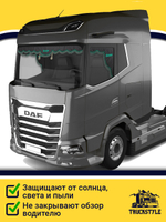 Ламбрекен с косынками стеганые Daf (экокожа, черный, зеленая лапша)