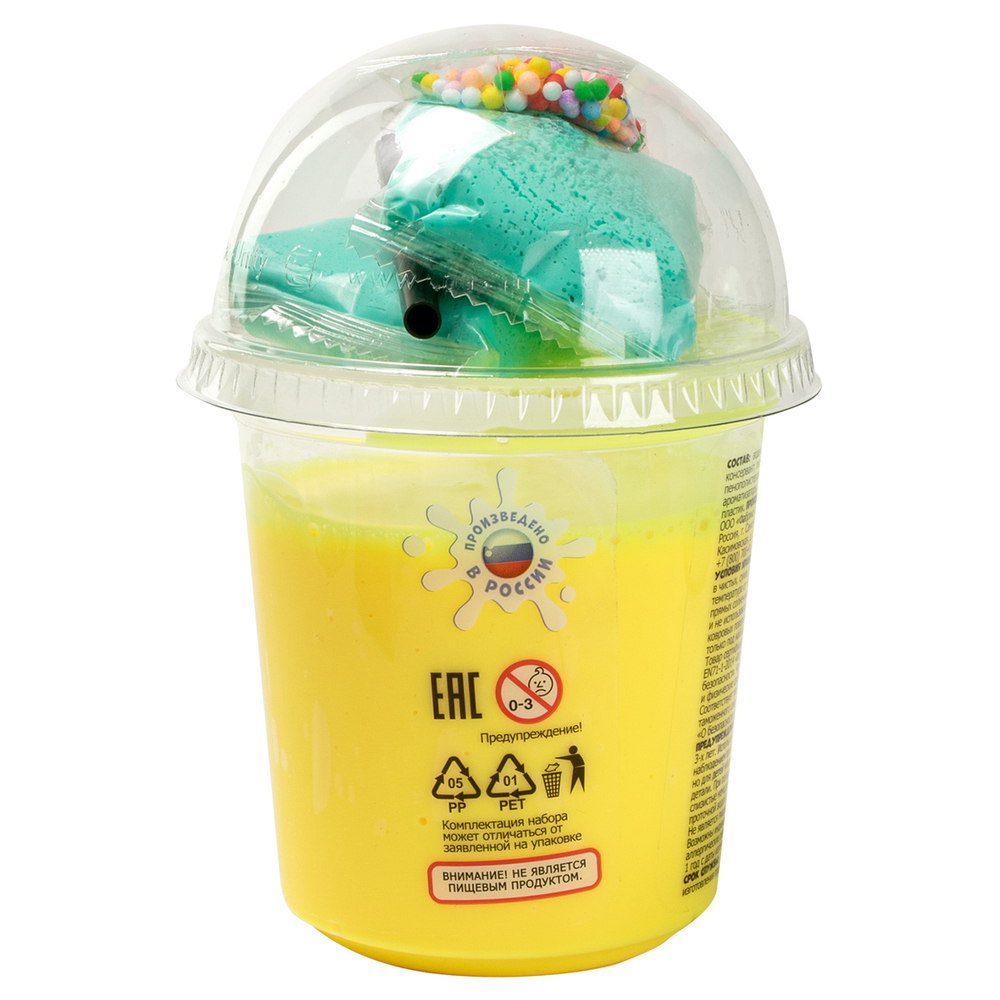 Слайм Slime Dessert "Milkshake" желтый/голубой, 320г., ассорти