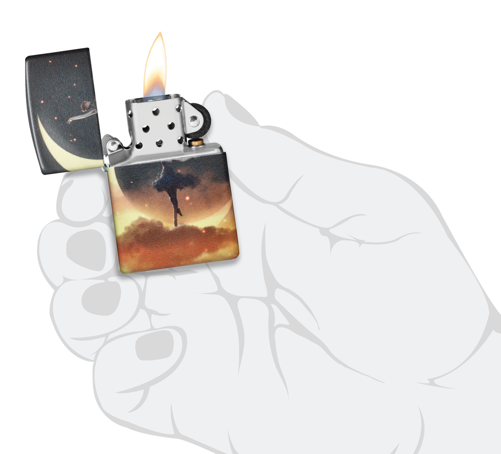 Зажигалка Zippo Mythological с покрытием Glow In The Dark Green, латунь/сталь, черная, 38x13x57 мм