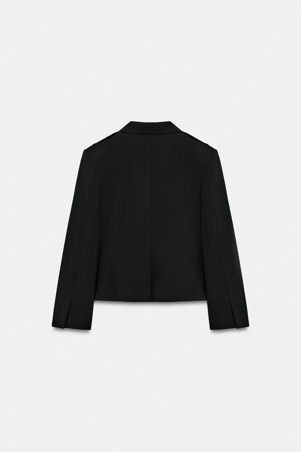 ZARA КОРОТКИЙ БЛЕЙЗЕР С ЛАЦКАНАМИ, ЧЕРНЫЙ