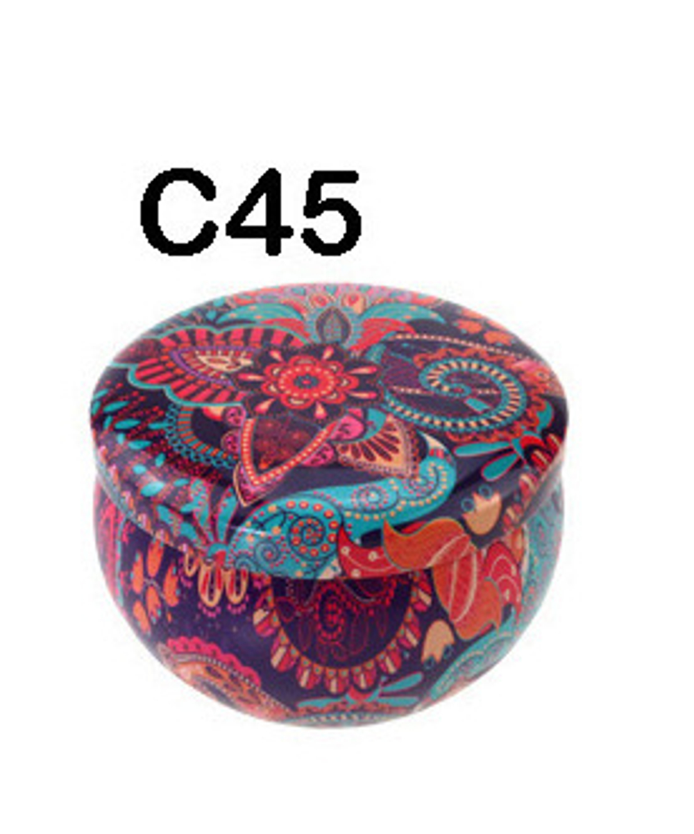 294045 Банка Цветы C45  h=5см, d=7,7см, 150мл, жесть
