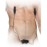Набор мужских вибраторов на соски и пенис Vibrating Cockring with Nipple Clamps (Цвет: черный)