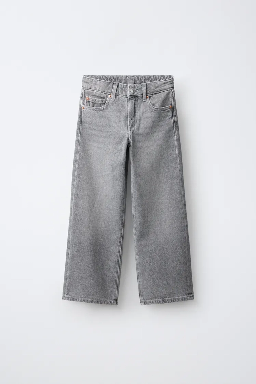 ZARA ДЖИНСЫ WIDE LEG, СЕРЫЙ