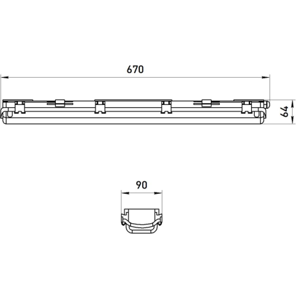 Светильник ЭРА SPP-101-0-002-060 IP65 под 2 светодиодные лампы T8 G13 LED 2x600 | Линейные IP65 под лампу T8 LED