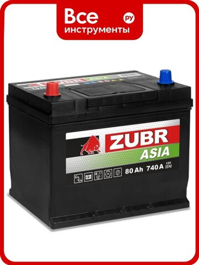 ZUBR Premium Asia 80Ah R+ (нижний борт)