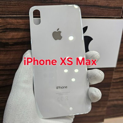 Крышка для iPhone XS Max - задняя стеклянная панель "премиум качество" (белого цвета)