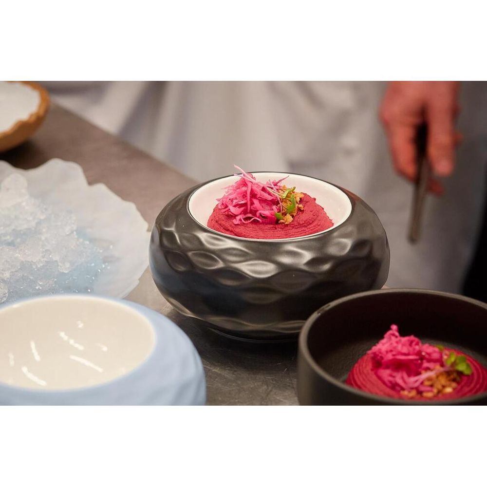 Блюдо круглое d 22,5 см h11,5 см 500 мл для подачи бело-черное "Shine" P.L. Proff Cuisine [1]