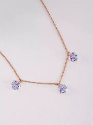 Колье Миражи с сиреневыми кристаллами Swarovski