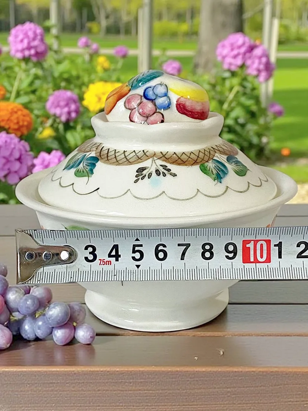 Сахарница с ложкой из фаянса Виноградный сад