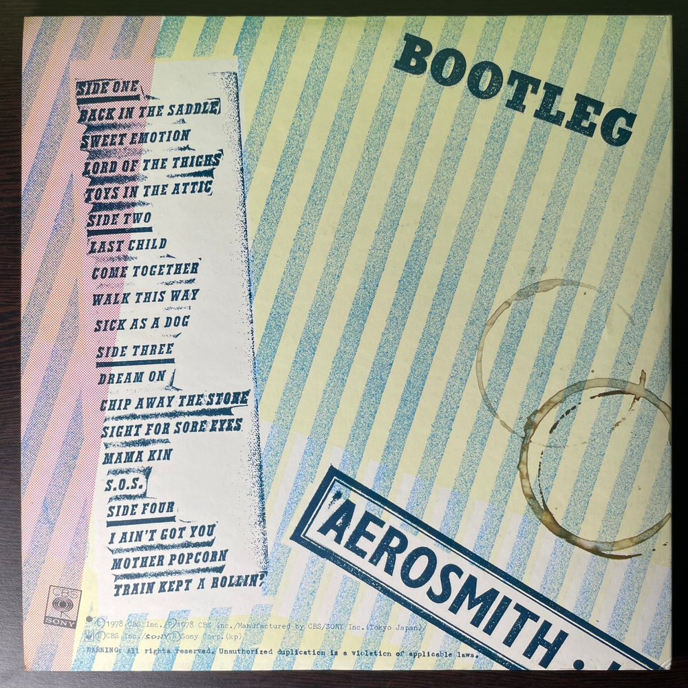 Aerosmith - Live! Bootleg 2LP (Япония 1978г.)