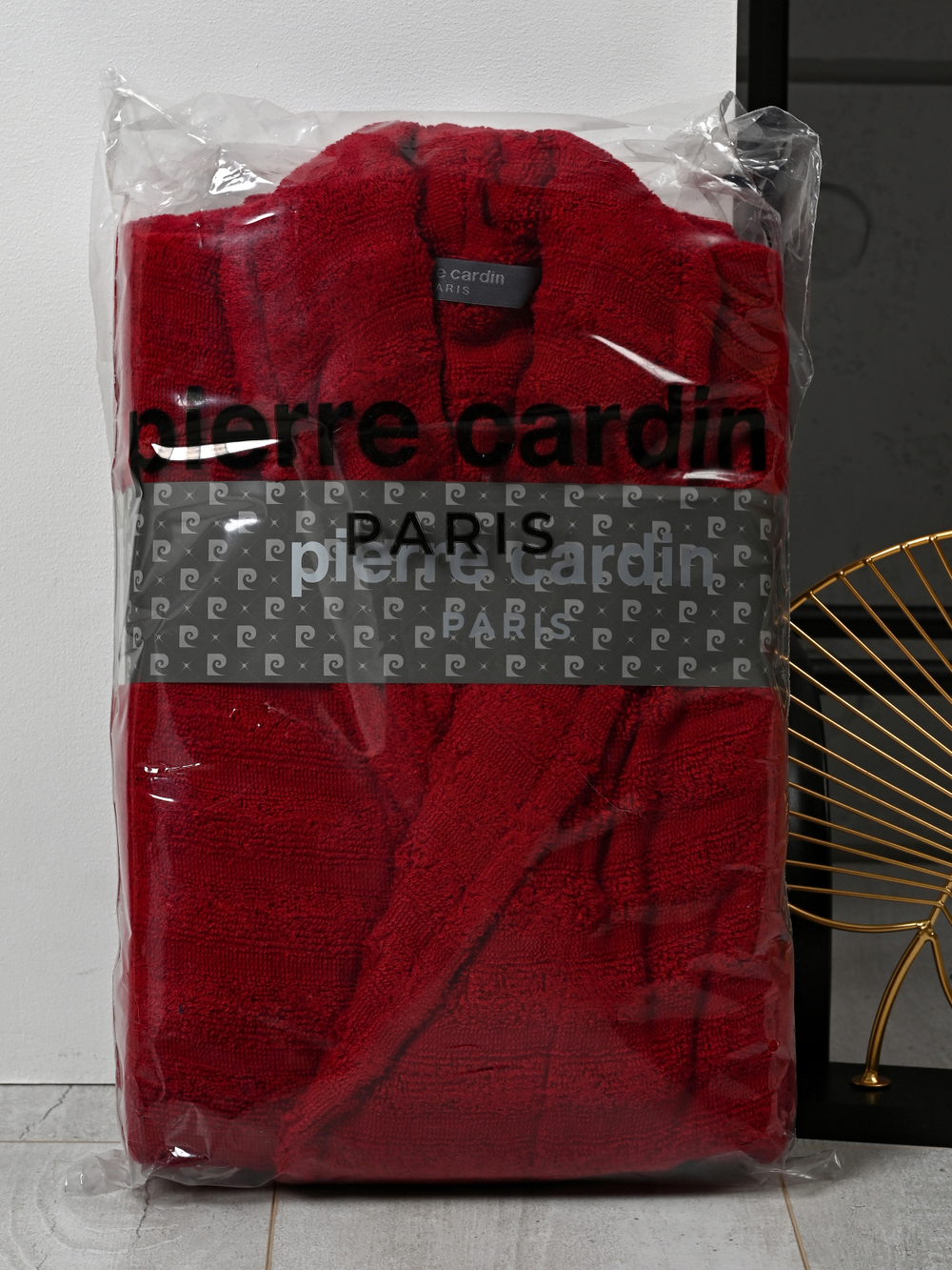 BOR00138 PIERRE CARDIN HOME Халат мужской L/XL малиновый ПВХ
