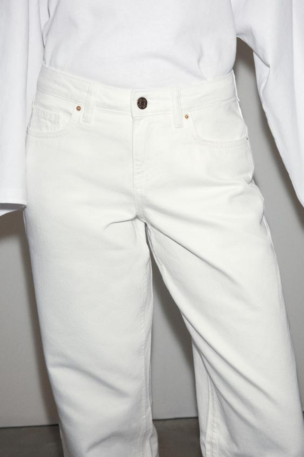 ZARA ДЖИНСЫ Z1975 REGULAR С НИЗКОЙ ПОСАДКОЙ, БЕЛЫЙ