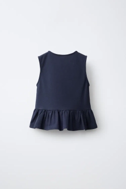 ZARA ФУТБОЛКА С ЗАСТЕЖКОЙ-КЛЕВАНТ, МОРСКОЙ СИНИЙ