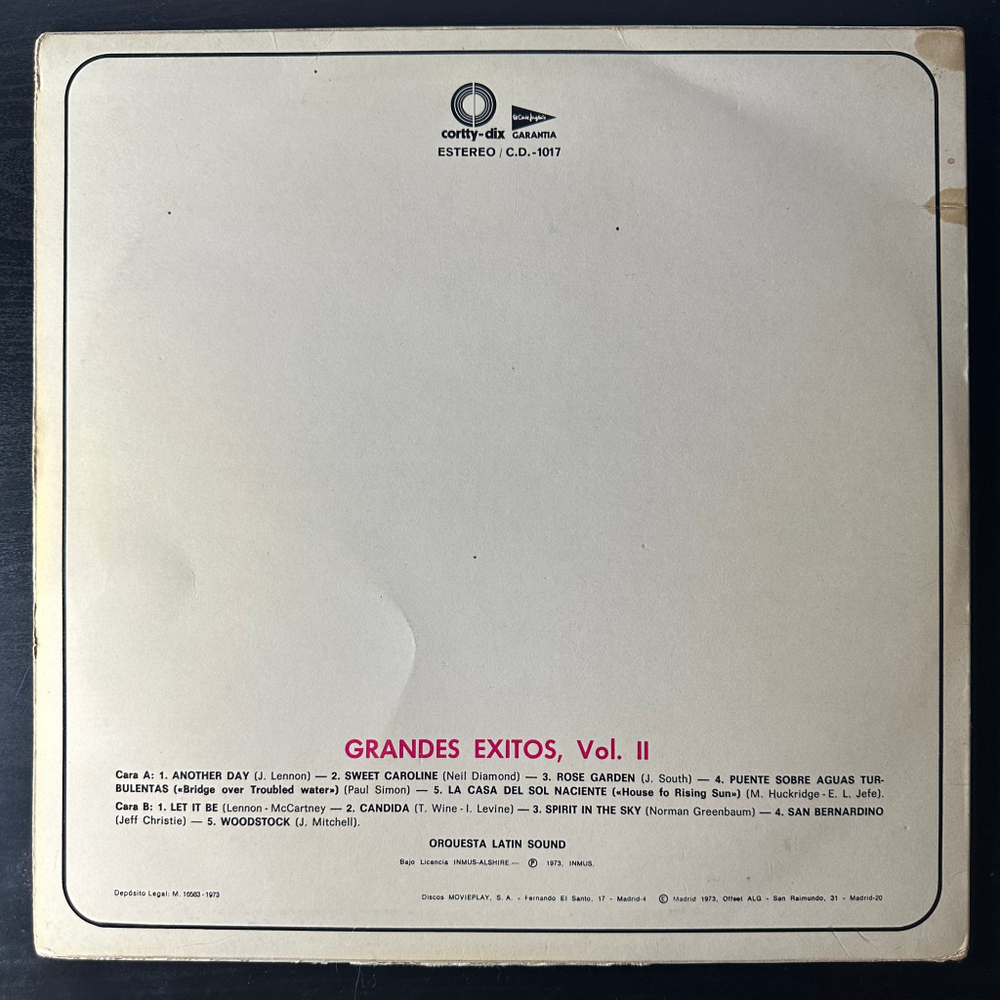 Orquesta Latin Sound ‎– Grandes Exitos Vol. 2 (Испания 1973г.)