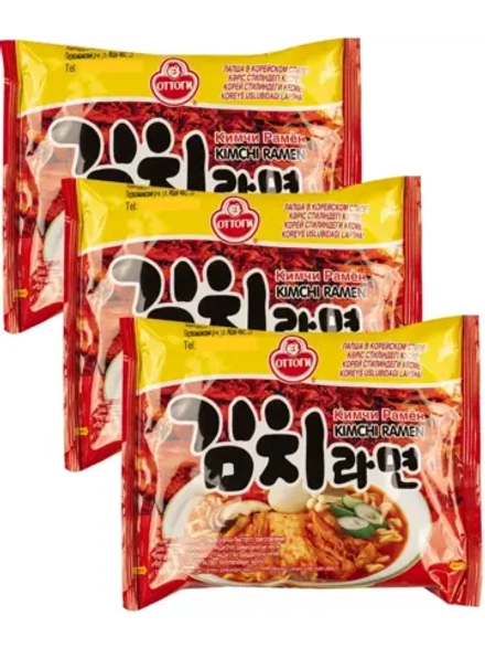 Лапша Kimchi Ramen Оттоги со вкусом кимчи 120 г * 3 шт