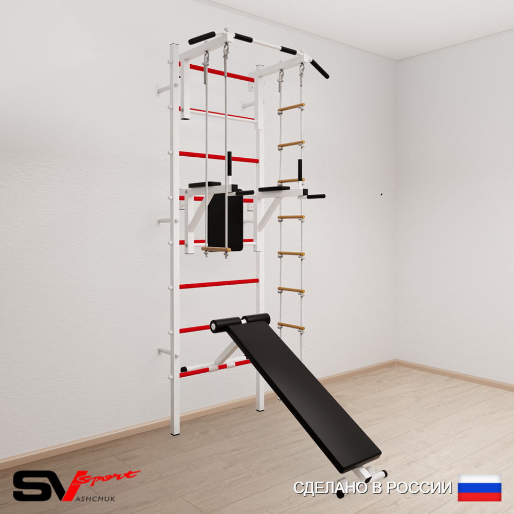 Шведская стенка Sv Sport усиленная 689 (Турник стандарт/Брусья/Скамья/Лестница/Трапеция)