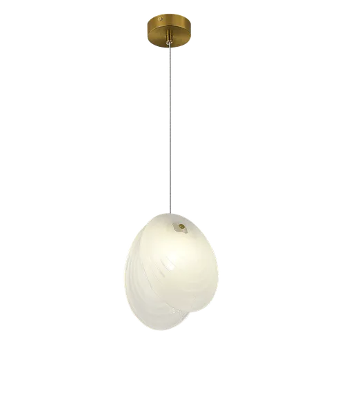 Светильник подвесной NewRgy 2814-DW-1 BRASS CANOPY+WHITE, 15 Вт, белый и латунный