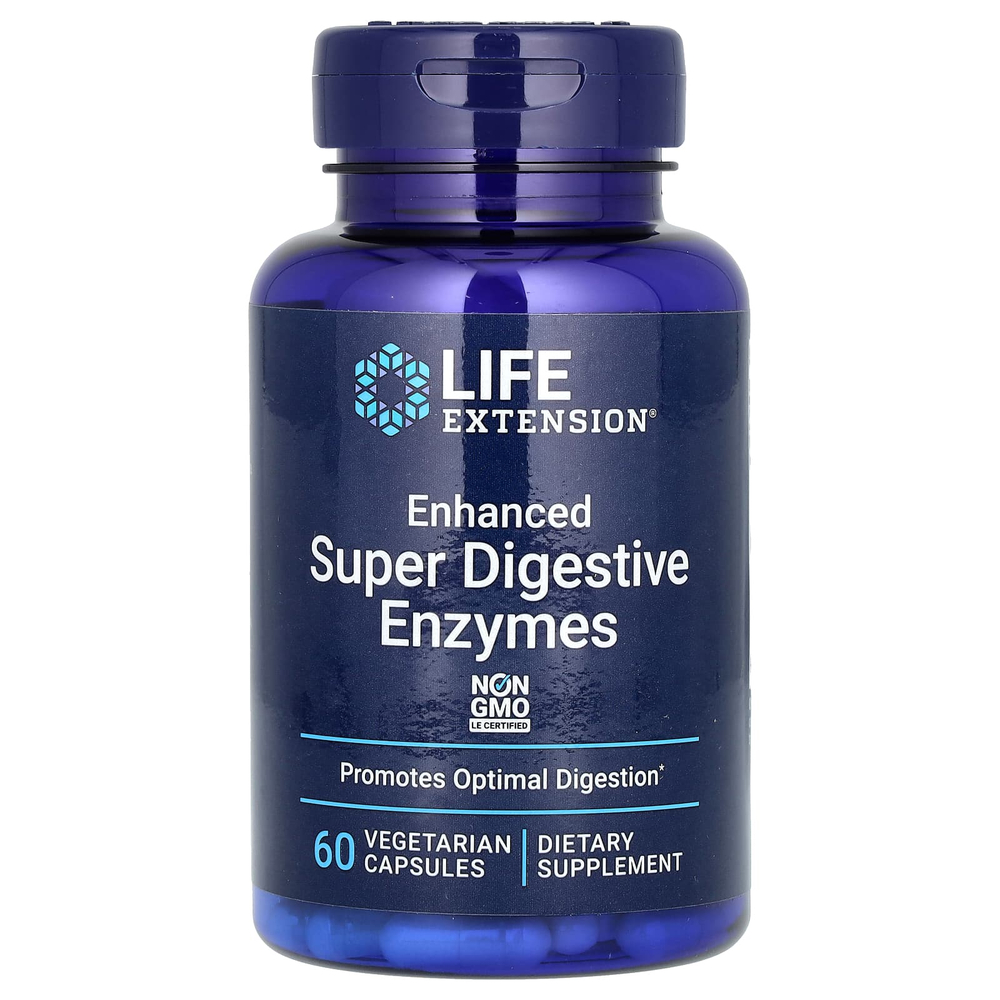 Life Extension, усовершенствованная суперсмесь пищеварительных ферментов, 60 вегетарианских капсул