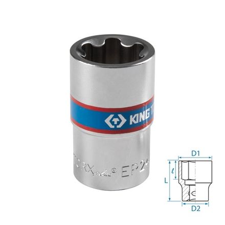 Цена на KING TONY (433E24M) Головка торцевая TORX Plus 1/2", EP24, L = 45 мм
