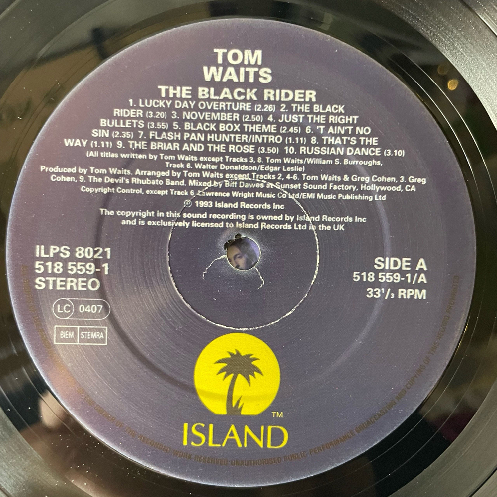 Винтажная виниловая пластинка LP Tom Waits The Black Rider (Англия 2011)