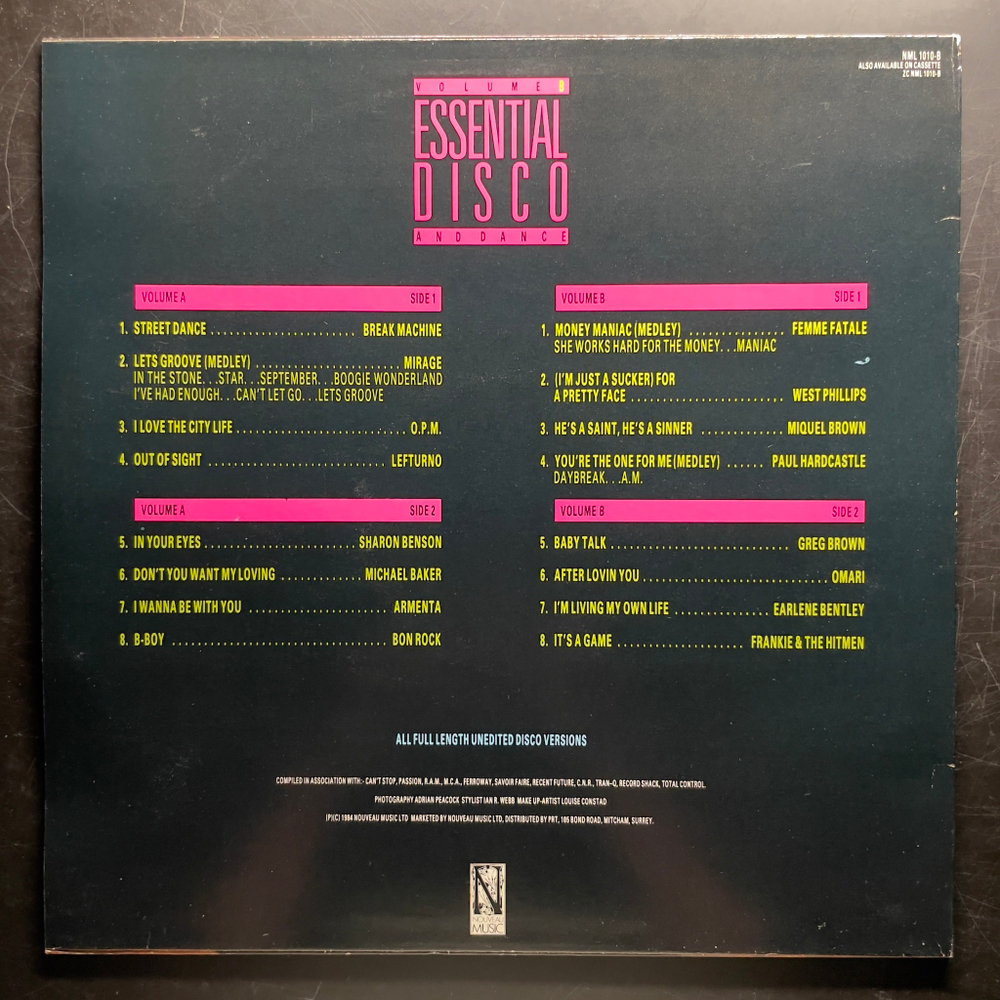 Сборник Essential Disco And Dance Volume B (Англия 1984г.)