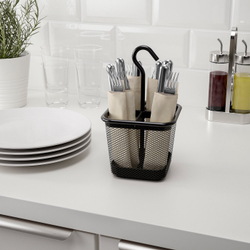 IKEA UPPDATERA  (ИКЕА УППДАТЕРА)  -  Контейнер для приборов - антрацитовый 12x12 см