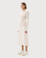 MM6 MAISON MARGIELA ПЛАТЬЕ БЕЛОЕ КОМБИНИРОВАННОЕ МИДИ