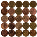 Набор 1 копейка СССР (25 шт без повторов) 1967-69, 71-91 м,л