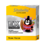 Стимулирующий презерватив-насадка с эластичными усиками Sitabella Extender "Воин Масаи" (Цвет: черный, красным , фиолетовый)