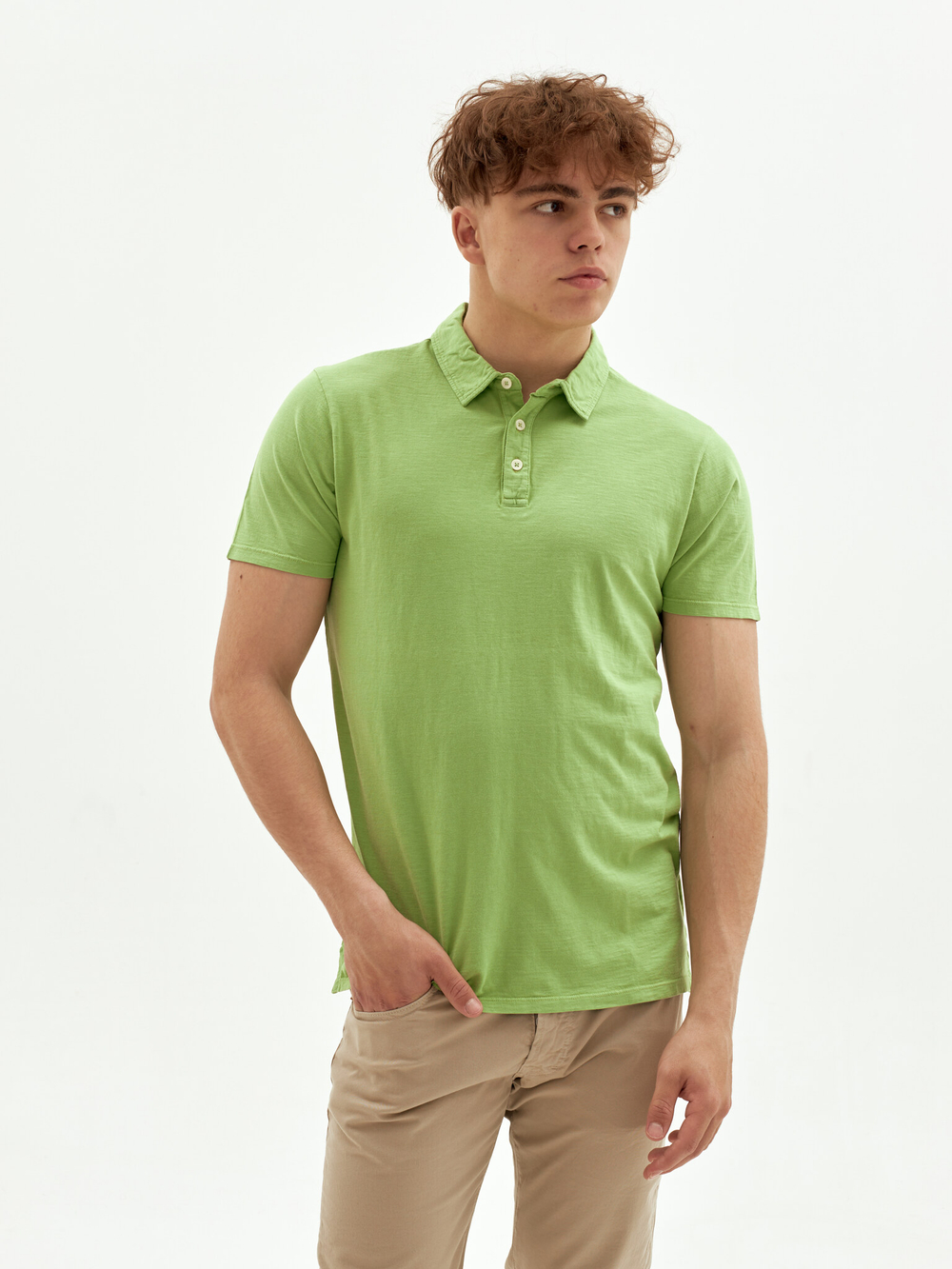 Поло однотонное Bowery NYC Slub Kiwi