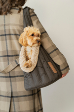 Комплект: Сумка-переноска М коричневая + чехол меховой