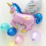 Шар (44"/112 см) Фигура, Волшебный единорог, Розовый 1 шт.