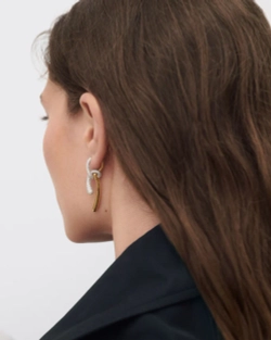 Серьги Pav Twist Hoops серебро 925 пробы покрытое золотом